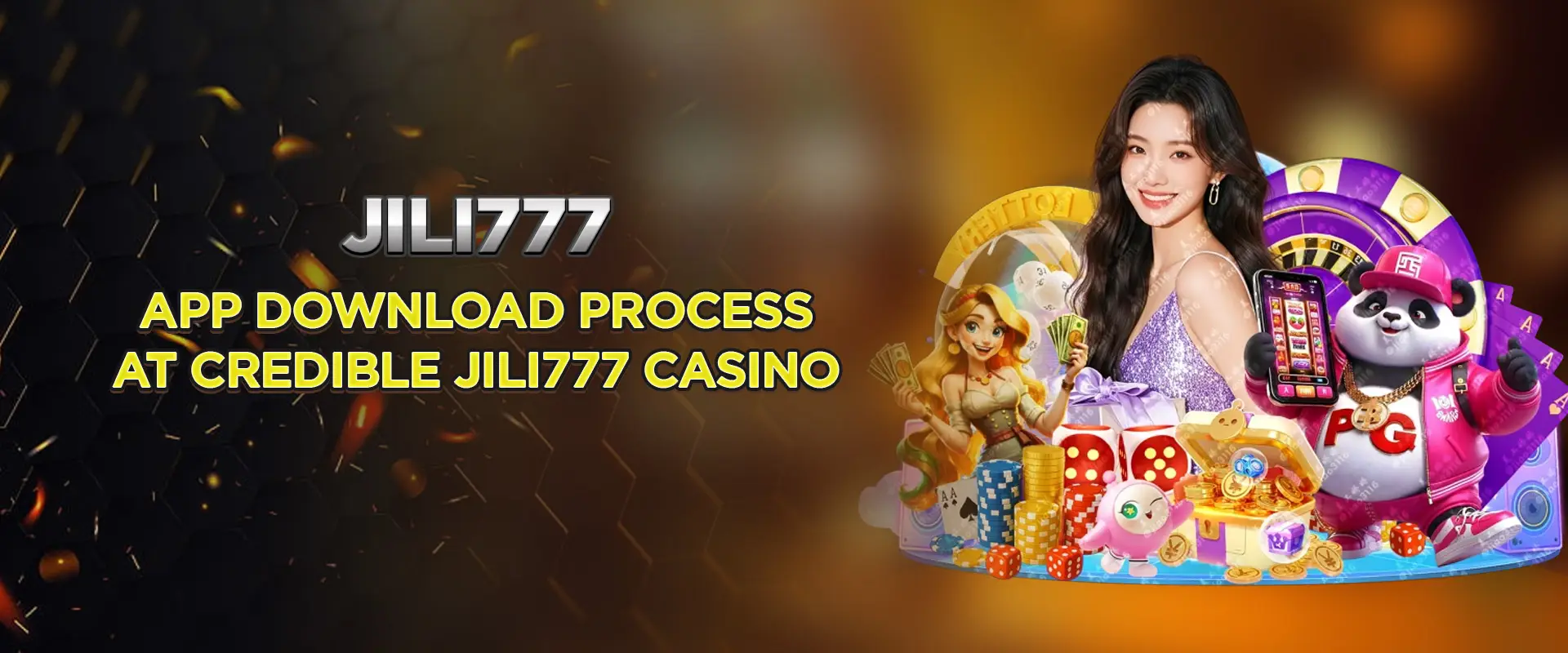 Step-by-step mobile app download interface for Jili777 casino