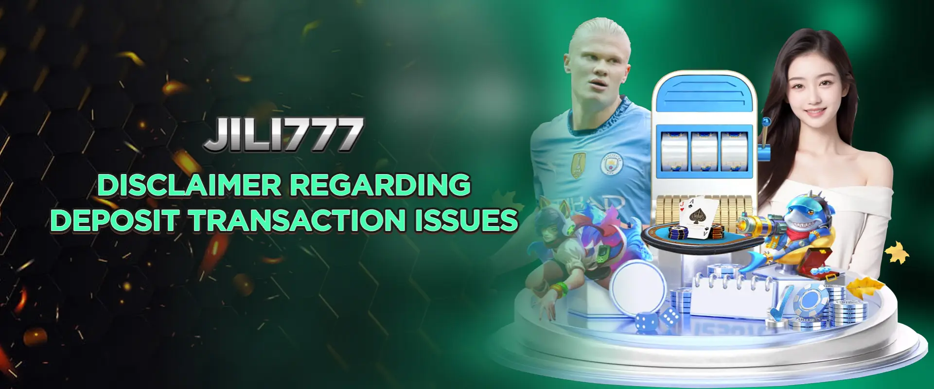 Disclaimer regarding deposit transaction issues