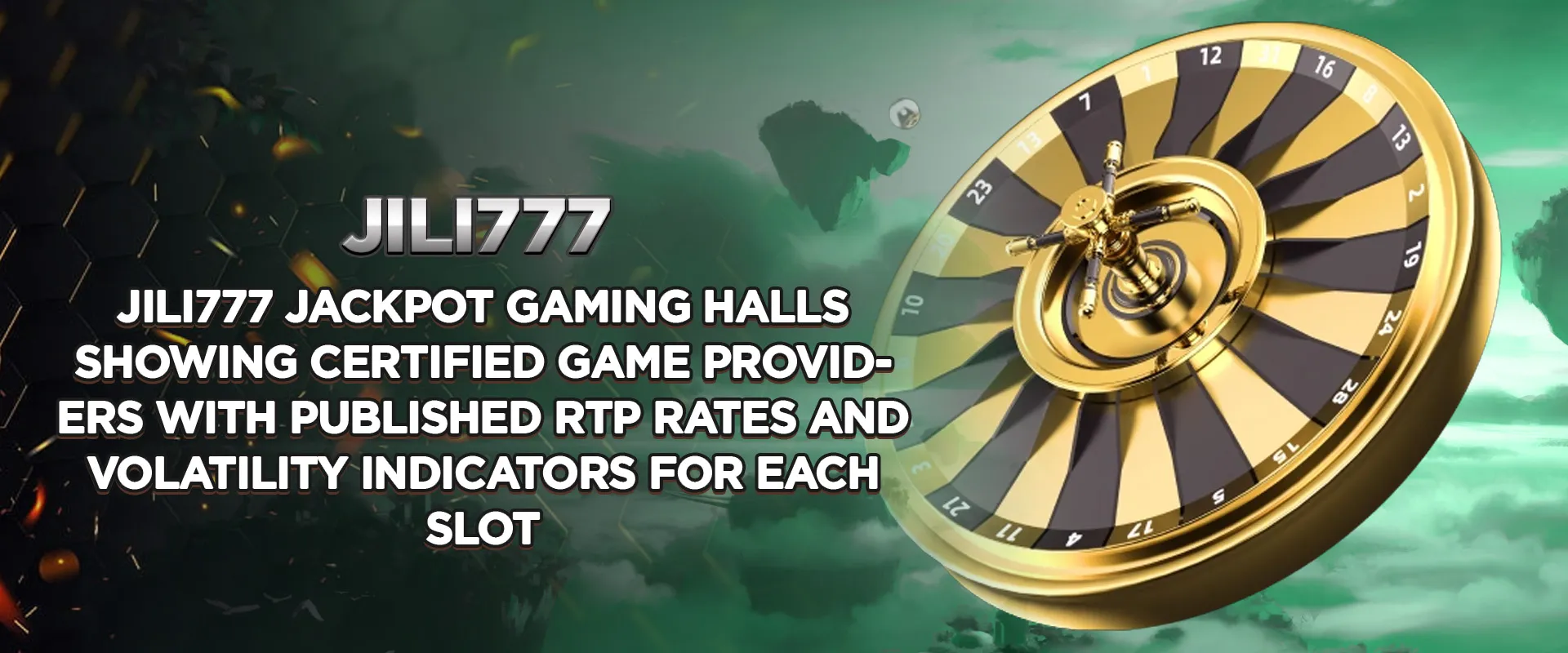 Jili777 Jackpot gaming halls showing certified game providers with published RTP rates and volatility indicators for each slot