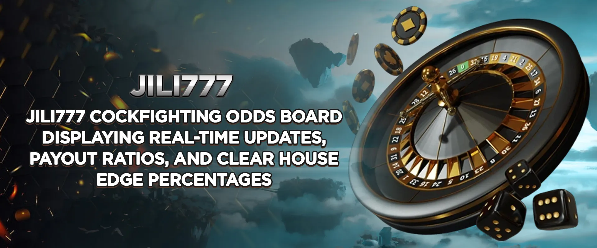 Jili777 cockfighting odds board displaying real-time updates, payout ratios, and clear house edge percentages