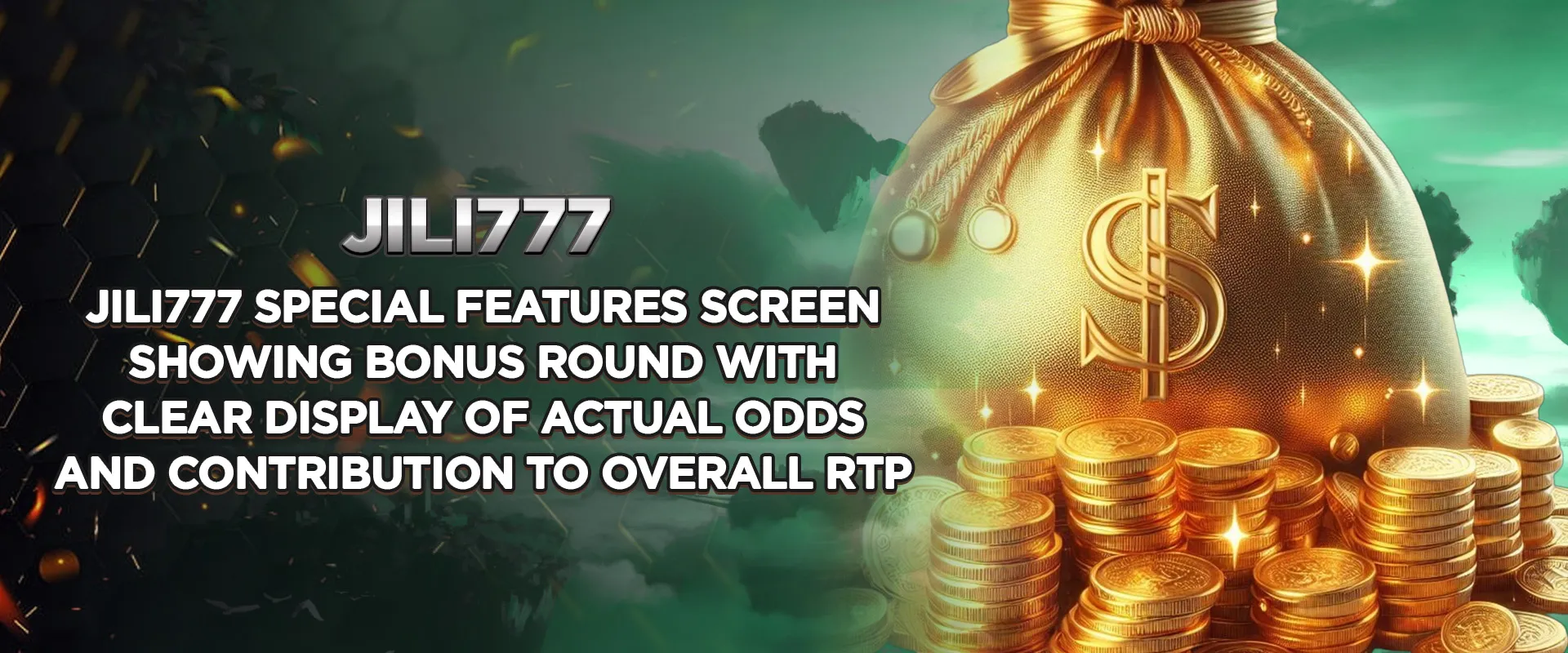 Jili777 special features screen showing bonus round with clear display of actual odds and contribution to overall RTP