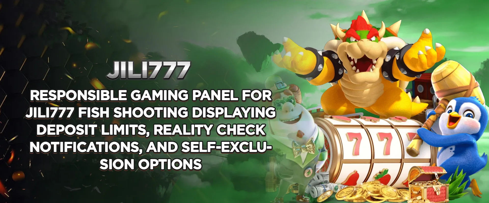 Responsible gaming panel for Jili777 Fish Shooting displaying deposit limits, reality check notifications, and self-exclusion options