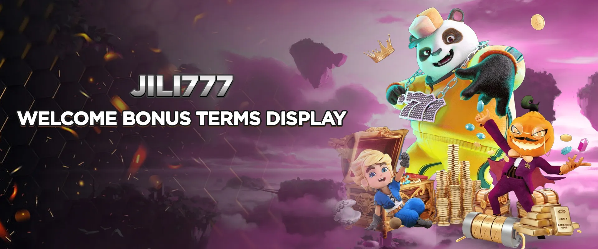 Welcome bonus terms display